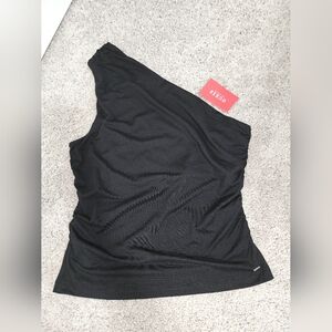 Guess Belle Women's One-Shoulder Tank Top Black, Size M/L, New w/Tag